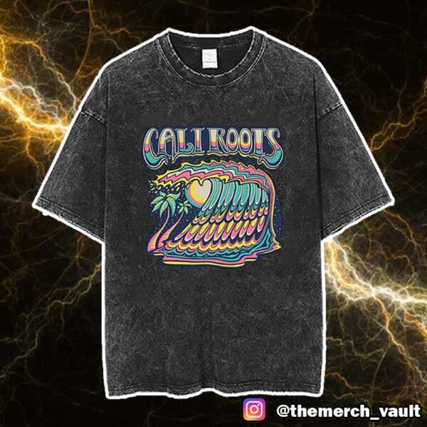 2025 California Roots Wave Color Blast Tee By Peregon Creative Unisex Washed T-Shirt