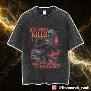 A Work Of Art Ice Nine Kills The Night He Came To Shred Half Way To Halloween 2025 Unisex Washed T-Shirt