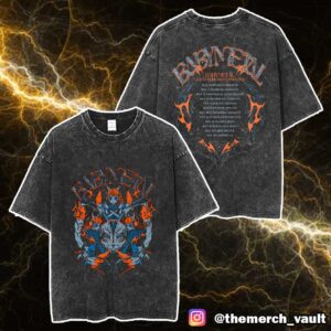 Babymetal UK Europe Arena Tour 2025 123 Thunder Tee With Tour Dates Unisex Washed T-Shirt