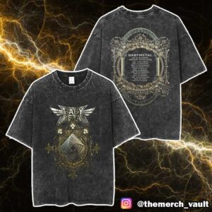Babymetal UK Europe Arena Tour 2025 Iron Trinity Tee Version With Tour Dates Unisex Washed T-Shirt
