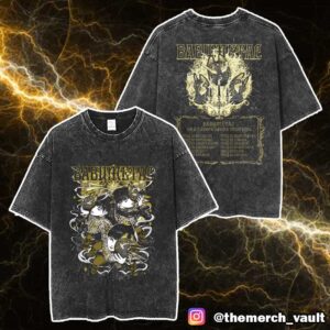 Babymetal UK Europe Arena Tour 2025 With Tour Dates Kon Kon Tee Version Unisex Washed T-Shirt