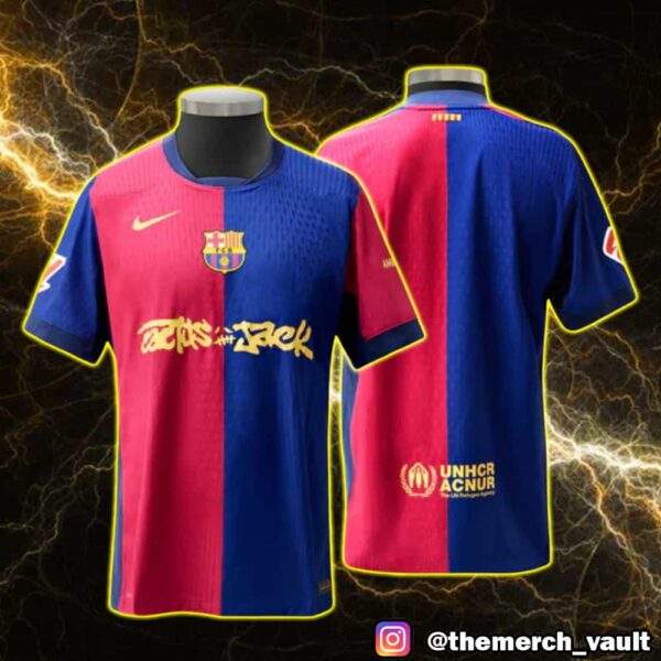 FC Barcelona x Travis Scott Cactus Jack Collection Nike Logo 2024-25 Football Kit All Over Print Graphic Tee