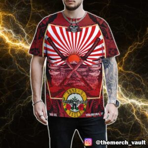 Guns N’ Roses 2025 Tour Poster Event By Ramiro Samurai Artwork Style At Yokohama Japan May 5 2025 All Over Print Graphic Tee