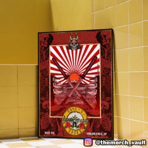 Guns N’ Roses 2025 Tour Poster Event By Ramiro Samurai Artwork Style At Yokohama Japan May 5 2025 Poster Canvas Home Decorations