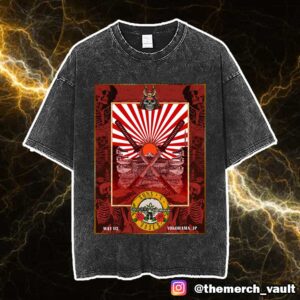 Guns N’ Roses 2025 Tour Poster Event By Ramiro Samurai Artwork Style At Yokohama Japan May 5 2025 Unisex Washed T-Shirt