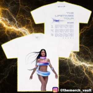 Katy Perry The Lifetimes Tour 2025 With Tour Stops Print On Back All Over Print Graphic 3D T-Shirt