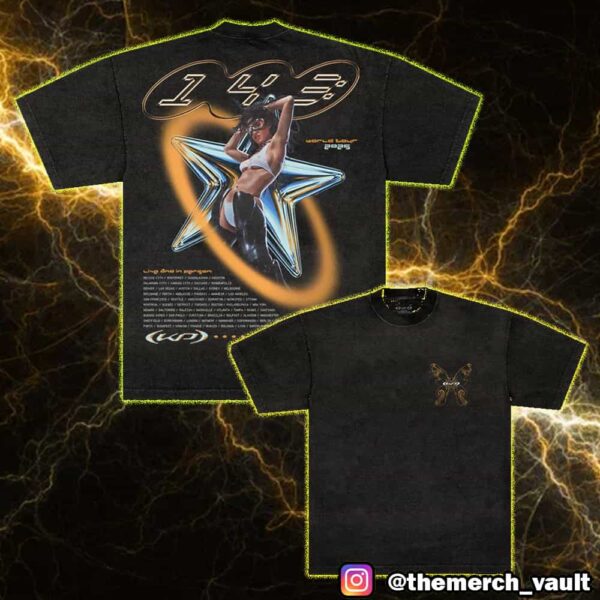 Katy Perry World Tour 2025 143 Tour Photo Merchandise Limited Unisex Washed T-Shirt