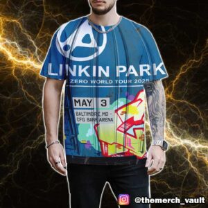 Linkin Park From Zero World Tour 2025 May 3 Baltimore Poster Art By Tim Conlon At CFG Bank Arena All Over Print Graphic Tee
