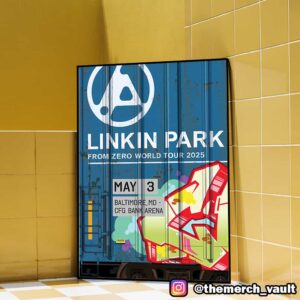 Linkin Park From Zero World Tour 2025 May 3 Baltimore Poster Art By Tim Conlon At CFG Bank Arena Poster Canvas Home Decorations