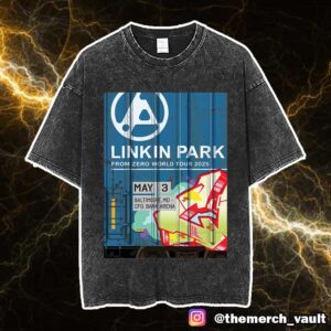 Linkin Park From Zero World Tour 2025 May 3 Baltimore Poster Art By Tim Conlon At CFG Bank Arena Unisex Washed T-Shirt