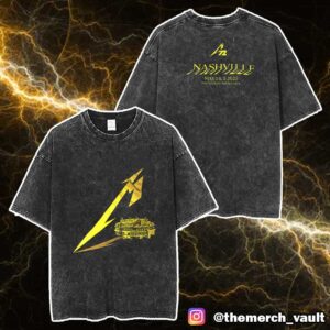 Metallica M72 Nashville Concert Pop Up Tee Nissan Stadium Exclusive May 1-2 2025 Two Nights No Repeats Weekend North American Tour Unisex Washed T-Shirt