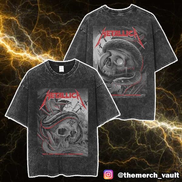 Metallica M72 Nashville Full Shows May 1-3 2025 Event Poster Artwork By Maxxer242 At Nissan Stadium No Repeat Weekend North America Tour Unisex Washed T-Shirt