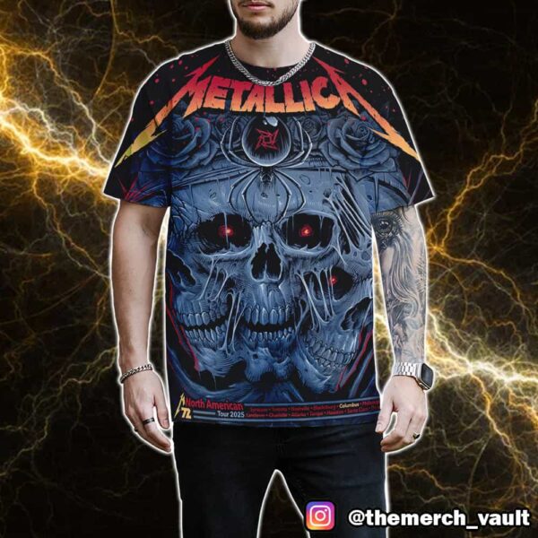 Metallica M72 Sonic Temple Exclusive Pop-Up Shop Poster By Maxx242 And Kathleen Goff For Columbus North American Tour 2025 All Over Print Graphic Tee