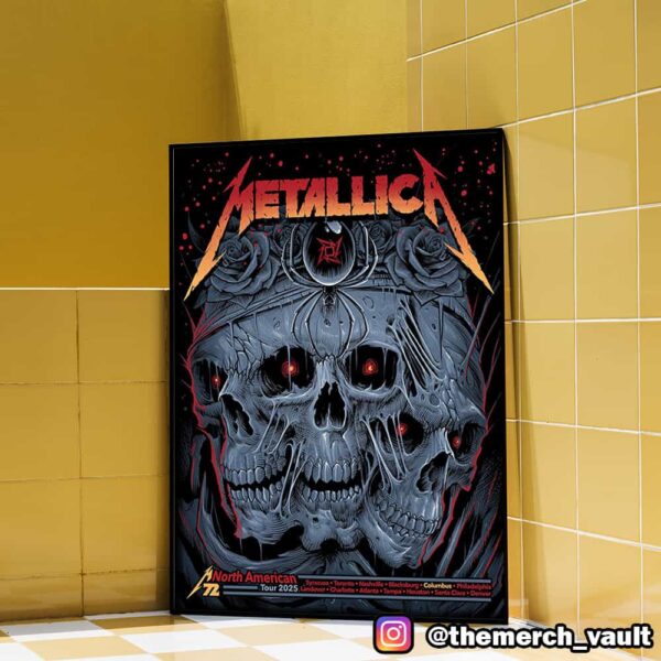 Metallica M72 Sonic Temple Exclusive Pop-Up Shop Poster By Maxx242 And Kathleen Goff For Columbus North American Tour 2025 Poster Canvas Home Decorations