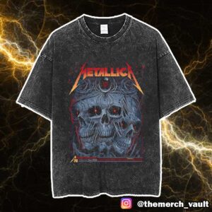 Metallica M72 Sonic Temple Exclusive Pop-Up Shop Poster By Maxx242 And Kathleen Goff For Columbus North American Tour 2025 Unisex Washed T-Shirt