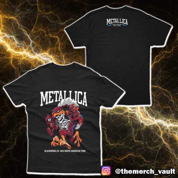 Metallica M72 Virginia Tech North American Tour May 7 2025 Pop Up Exclusive Tee At Lane Stadium Blacksburg VA Two Sided Merchandise Unisex T-Shirt