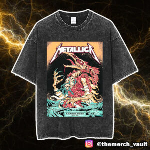 Metallica M72 Virginia Tech Pop Up Shop Poster By Puis Calzada On May 7 2025 At Lane Stadium Blacksburg Unisex Washed T-Shirt
