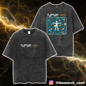 Official Band Merch Flipturn Burnout Days Tour 2025 With Tour Dates Print On Back Unisex Washed T-Shirt