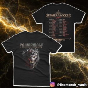 Official Band Merch Powerwolf Summer Of The Wicked 2025 Tour Dates Merchandise Unisex T-Shirt