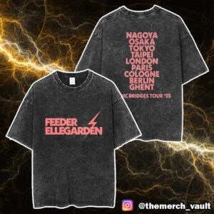 Official Feeder Ellegarden Sonic Bridges Tour 2025 Merchandise Two Sided Unisex Washed T-Shirt