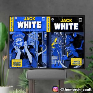 Official Jack White Posters For Both Austin Shows By Johnny Dombrowski At ACL Live Moody Theater May 4-5 2025 No Name Tour Poster Canvas