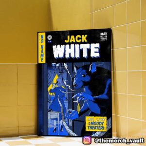 Official Jack White Posters For Night 2 Austin Shows By Johnny Dombrowski At ACL Live Moody Theater May 5 2025 No Name Tour Poster Canvas Home Decorations
