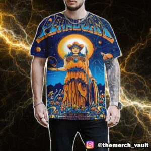 Pearl Jam Dark Matter Tour May 8 2025 At Nashville Bridgestone Arena With Teen Jesus And The Jean Teasers Event Poster Artwork By Helen Kennedy All Over Print Graphic Tee