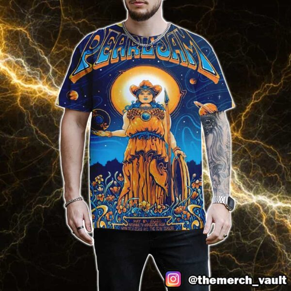 Pearl Jam Dark Matter Tour May 8 2025 At Nashville Bridgestone Arena With Teen Jesus And The Jean Teasers Event Poster Artwork By Helen Kennedy All Over Print Graphic Tee