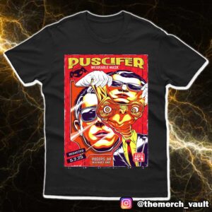 Puscifer Wearable Mask Redacted Poster Show By Jeremy Packer May 2 2025 At Rogers AR Walmart AMP As Seen In Area 51 Merchandise Unisex T-Shirt