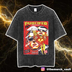 Puscifer Wearable Mask Redacted Poster Show By Jeremy Packer May 2 2025 At Rogers AR Walmart AMP As Seen In Area 51 Unisex Washed T-Shirt