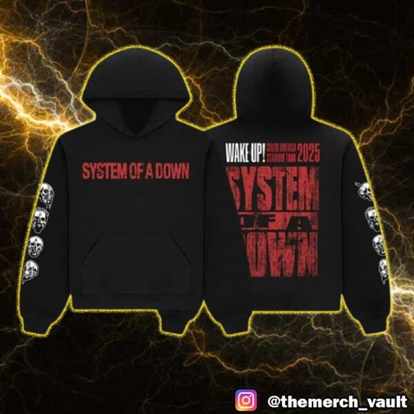 System Of A Down Wake Up South America Stadium Tour 2025 Merch 3D All Over Print Graphic Hoodie