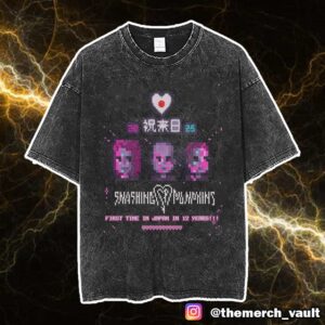 The Smashing Pumpkins Back To Japan This September 2025 Pixel Artwork By Miyulilly First Time In Japan In 12 Years Unisex Vintage Washed T-Shirt