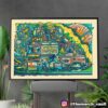 Dave Matthews Band Poster Artwork By Robert Lee Darth Panther May 4 2025 At Charlotte NC Poster Canvas Home Decorations