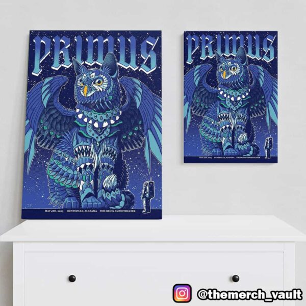 Tonight’ s Poster Show For Primus At Huntsville May 4 2025 The Orion Amphitheater By Ben Kwok Poster Canvas